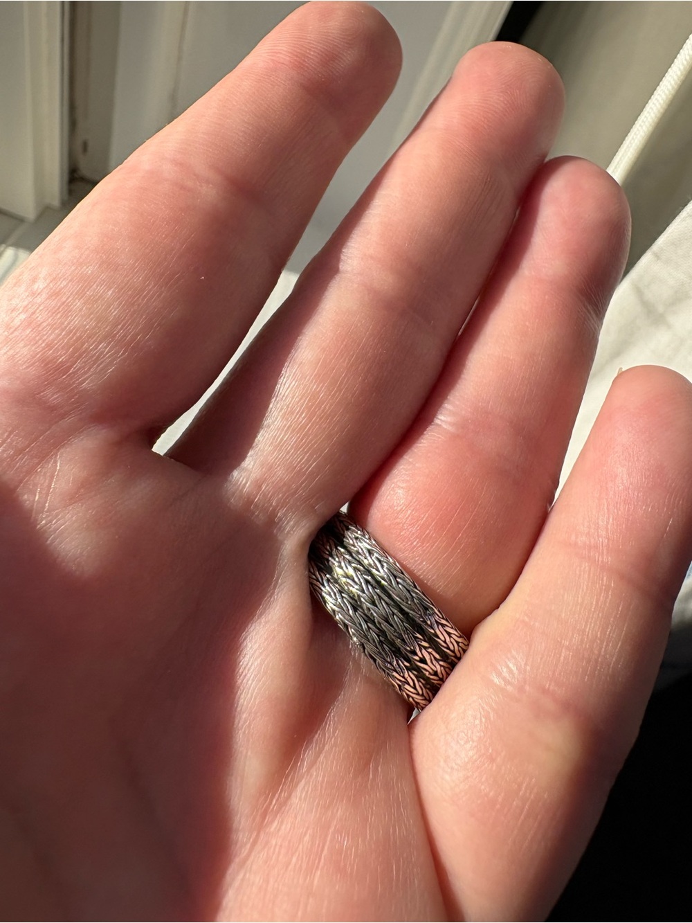 Robert Manse Silver Filigree Ring with Gold Accent featuring Garnets Size 7 - Picture 15 of 16